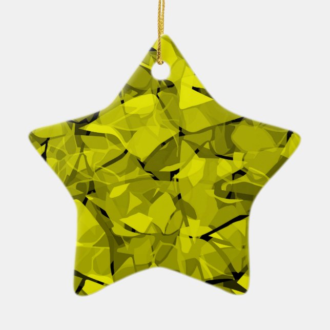 Abstract modern mosaic crystal tile pattern print ceramic ornament (Front)