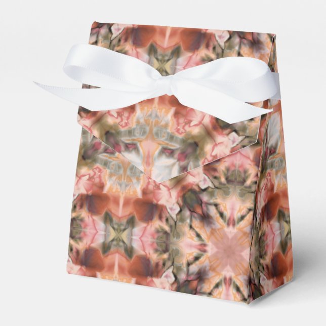 Abstract modern mosaic kaleidoscopic tile pattern favor box (Front Side)