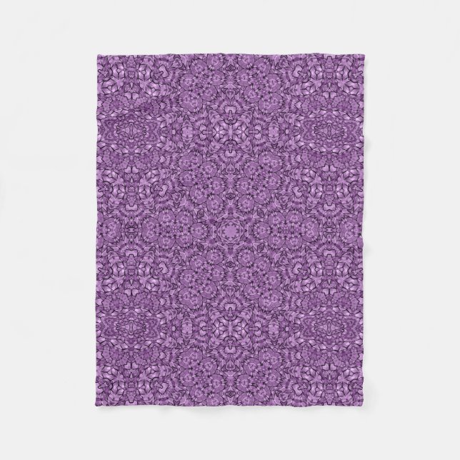 Abstract modern mosaic kaleidoscopic tile pattern fleece blanket (Front)
