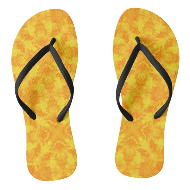 Abstract modern mosaic kaleidoscopic tile pattern flip flops (Footbed)
