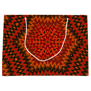 Abstract modern mosaic kaleidoscopic tile pattern large gift bag