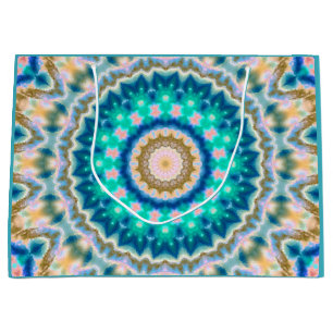 Abstract modern mosaic kaleidoscopic tile pattern large gift bag