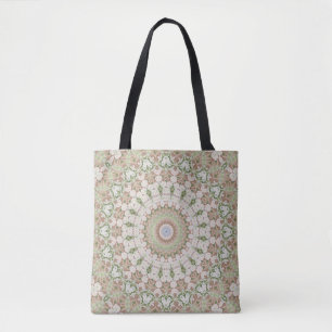 Abstract modern mosaic kaleidoscopic tile pattern tote bag