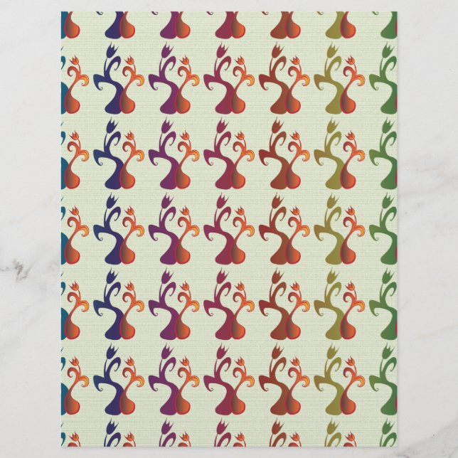 Abstract Modern Multicolor Tulip Floral design (Front)