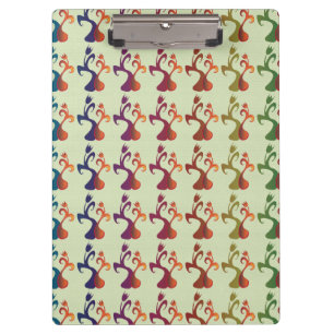 Abstract Modern Multicolor Tulip Floral design Clipboard