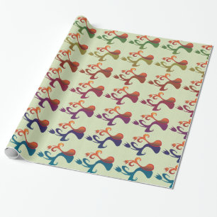Abstract Modern Multicolor Tulip Floral design Wrapping Paper