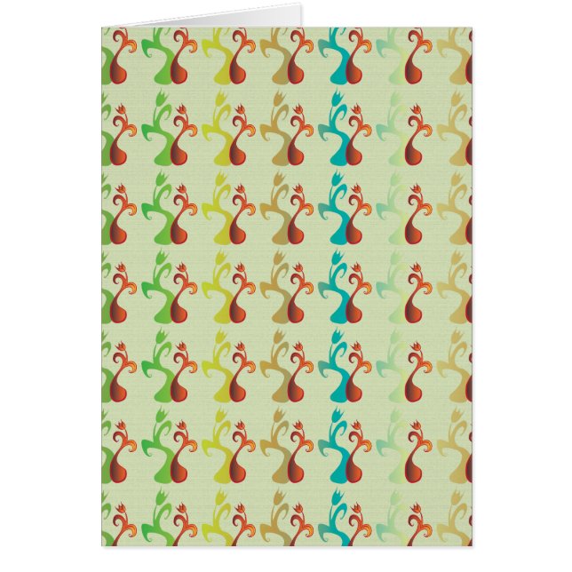 Abstract Modern Multicolor Tulip Floral pattern (Front)