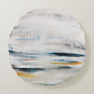 Abstract modern painting background. Contemporary  Round Pillow