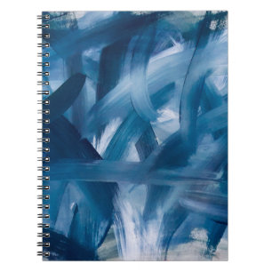 Abstract modern painting landscape. Blue night art Notebook