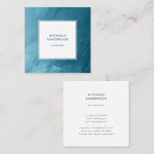 Abstract Modern Painting Teal Turquoise Square Business Card