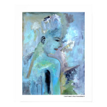 Abstract Modern Painting Trendy Blue Gallery Art