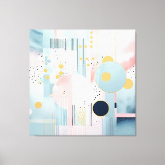 Abstract modern pastel geomatrical pattern canvas print