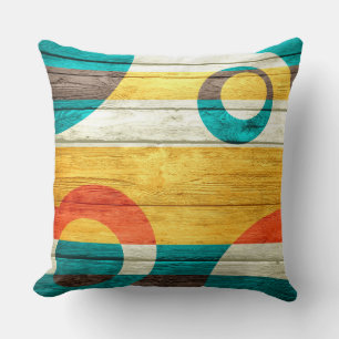 Abstract Modern Pastel Wood Throw Pillow