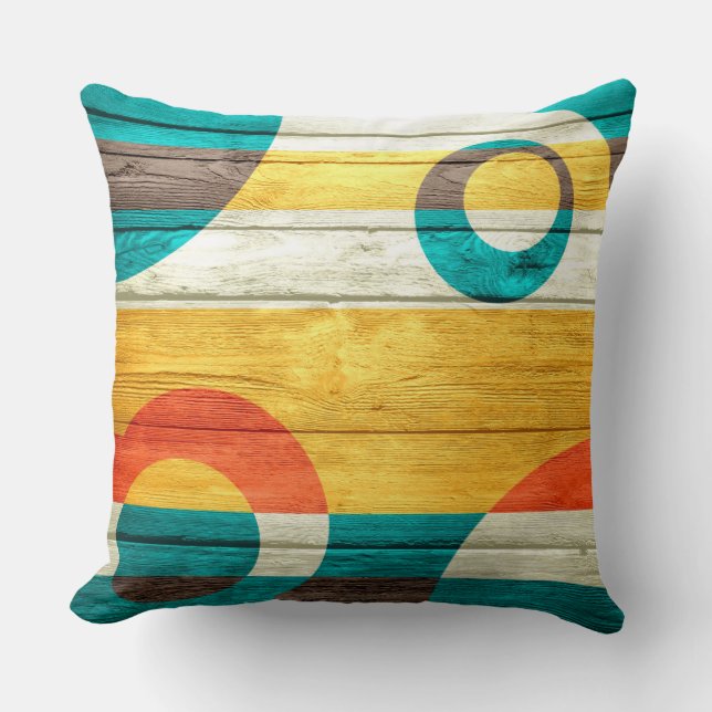 Abstract Modern Pastel Wood Throw Pillow (Front)