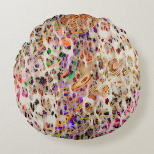 abstract modern pattern design with colorful effec round pillow
