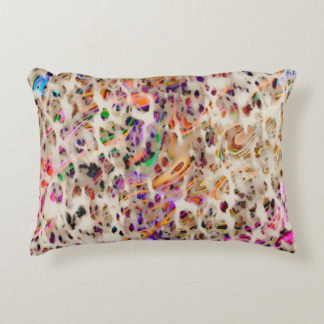 abstract modern pattern design with colourful effe accent pillow (Front)