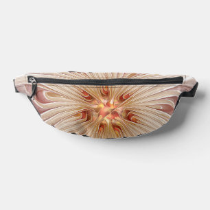 Abstract Modern Peach Pastel Flower Fractal Art Fanny Pack