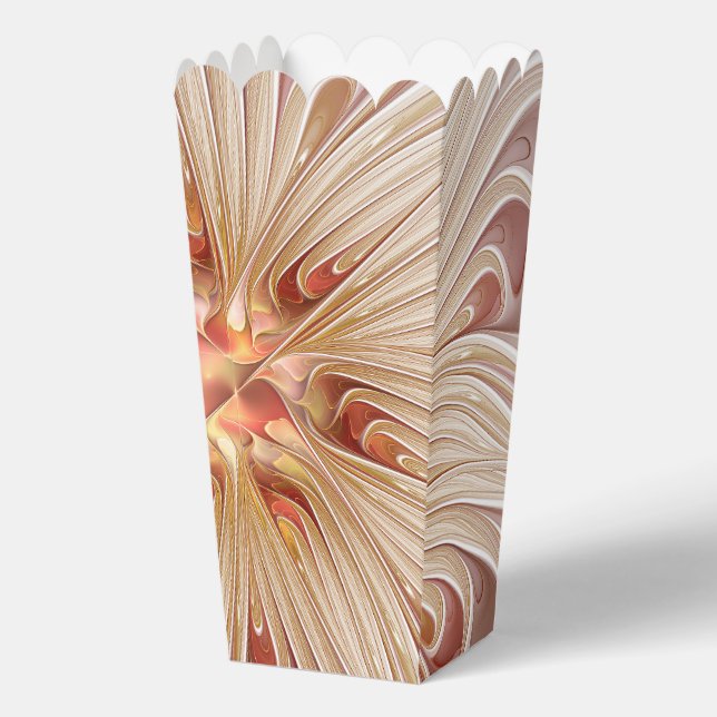 Abstract Modern Peach Pastel Flower Fractal Art Favor Box (Front)
