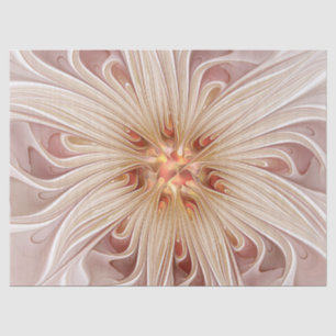 Abstract Modern Peach Pastel Flower Fractal Art Tissue Paper
