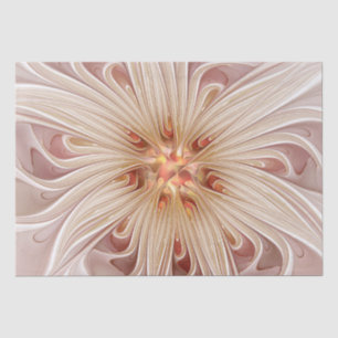 Abstract Modern Peach Pastel Flower Fractal Art Tissue Paper