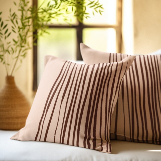 Abstract Modern Peach Terracotta  Throw Pillow (Abstract Modern Peach Terracotta Throw Pillow)
