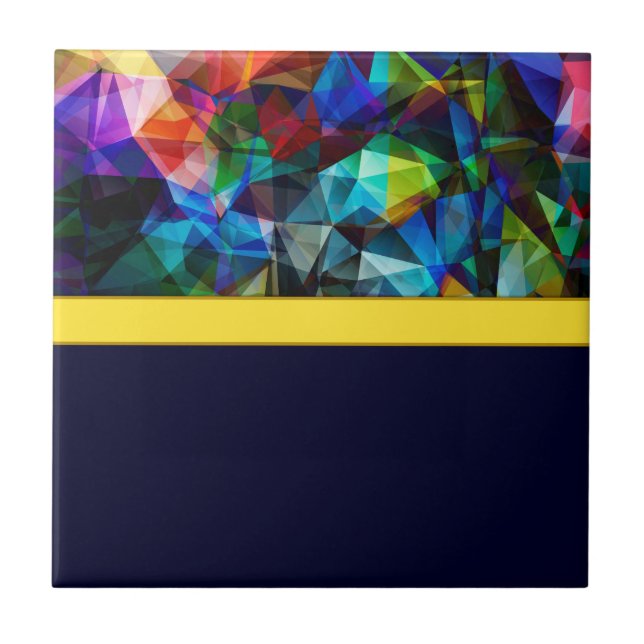 Abstract modern polygon poly triangles dark brigth tile (Front)
