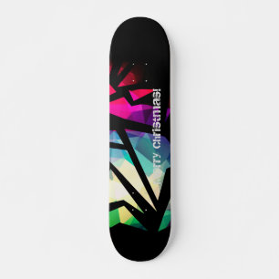 Abstract modern polygonal graffiti geometrical  skateboard