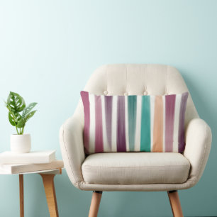 Abstract Modern Purple marsala Teal Brush strokes Lumbar Pillow