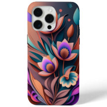 Abstract Modern Purpul Khaki Grey Fractal Flower