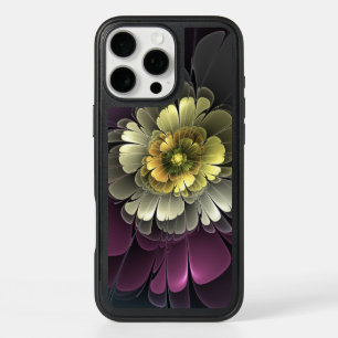 Abstract Modern Purpur Khaki Grey Fractal Flower