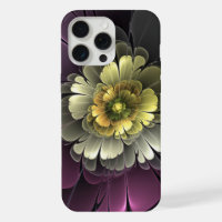 Abstract Modern Purpur Khaki Grey Fractal Flower