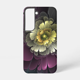 Abstract Modern Purpur Khaki Grey Fractal Flower Samsung Galaxy Case