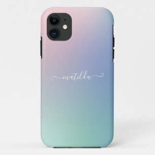 Abstract modern rainbow gradient iPhone 11 case