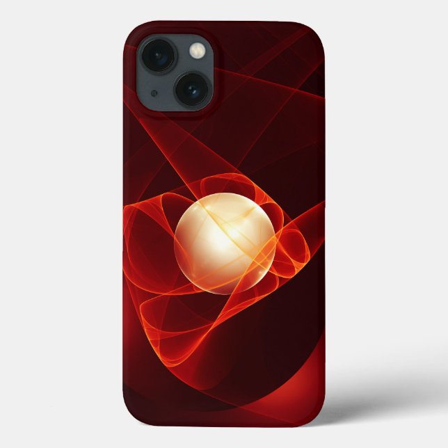 Abstract Modern Red Cream Fantasy Fractal Art Case-Mate iPhone Case (Back)