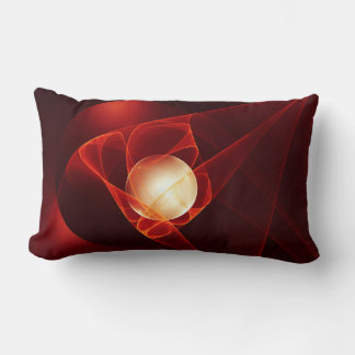 Abstract Modern Red Cream Fantasy Fractal Art Lumbar Pillow