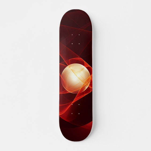 Abstract Modern Red Cream Fantasy Fractal Art Skateboard (Front)
