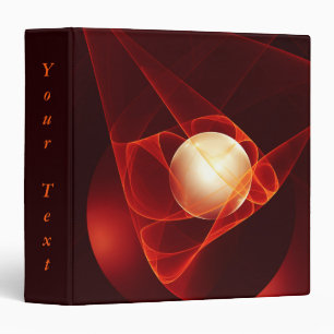 Abstract Modern Red Cream Fantasy Fractal Text Binder