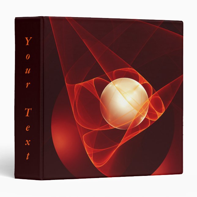 Abstract Modern Red Cream Fantasy Fractal Text Binder (Front/Spine)
