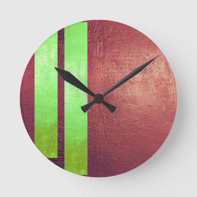 Abstract Modern Red & Wine Wall Clock  (Front)