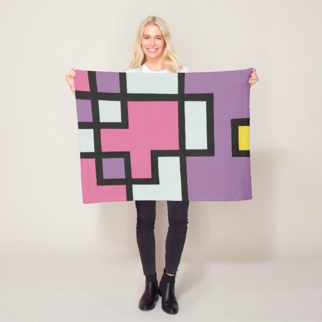 Abstract Modern Retro mapper #2 Fleece Blanket (In Situ)