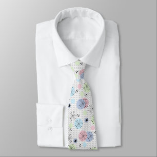 Abstract modern shapes circles polka dots light tie