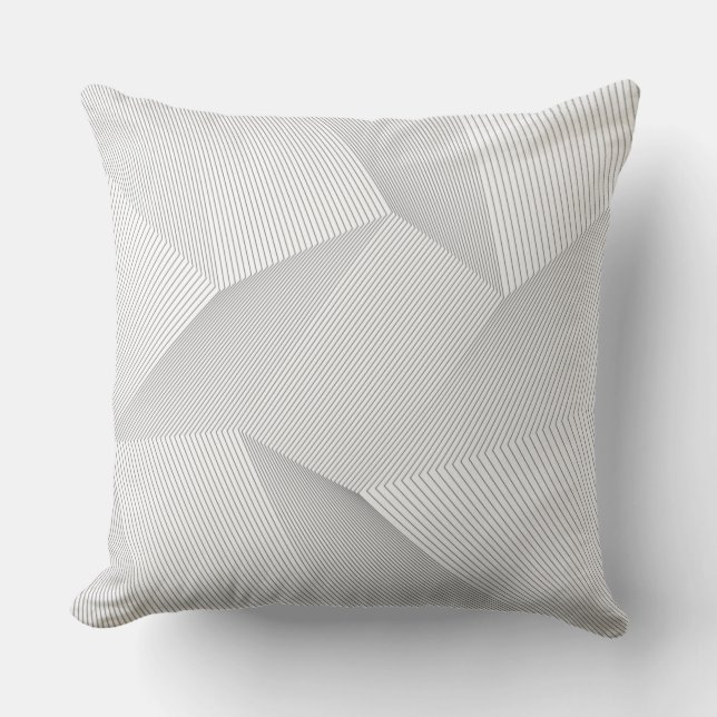 Abstract, modern, simple, dynamic line pattern throw pillow (Front)