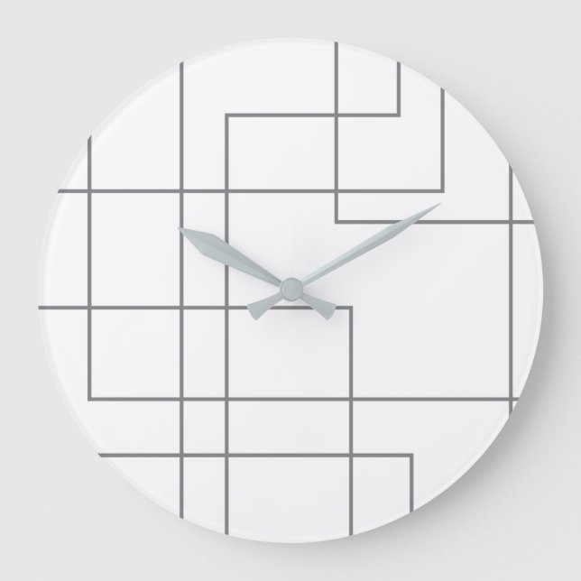 Abstract, modern, simple, minimal line pattern art large clock (Front)