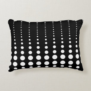 Abstract modern stylish black white lines dots cir accent pillow