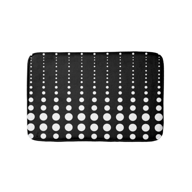 Abstract modern stylish black white lines dots cir bath mat (Front)