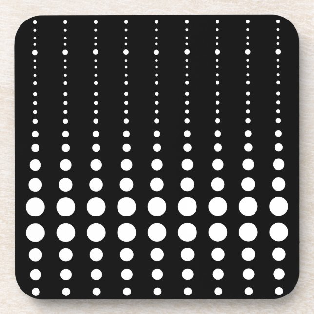 Abstract modern stylish black white lines dots cir coaster (Front)