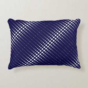 Abstract modern stylish navy white lines dots circ accent pillow