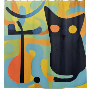 Abstract Modern Stylized Black Cat
