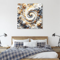 Abstract Modern Swirling Gold, Black and White 