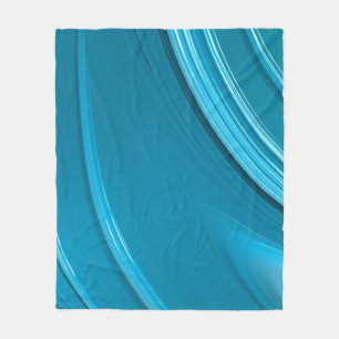 Abstract Modern Teal Blue Swirl Fleece Blanket